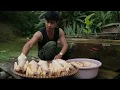 Crispy Fried Chicken in Clay Pots – Giant Pan Cooking with Grandma – Traditional Wood-Fired Cooking