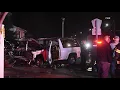 Flaming SUV Stops Short of Copiague Home After 4 Car Crash