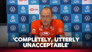 Dejected Longmire critical of Swans lack of fight Sydney Press Conference