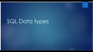 DATATYPES IN SQL SQL DATATYPES INTEGER NUMBER VARCHAR DATETIME SQL