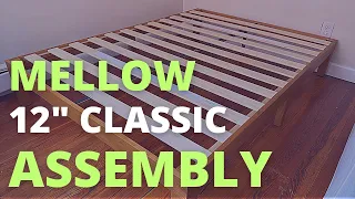 Mellow 12 Classic Solid Wood Platform Bed Frame with Wooden Slats Assembly Harlow Solid Wood Bed