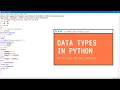 Data Types in Python - Int Str bool list dict etc