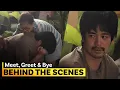 Direk Cathy comforts Joshua during an emotional scene Behind the Scenes Meet Greet Bye