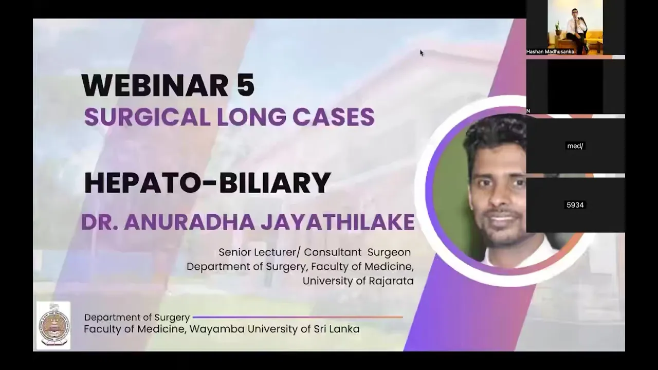 Obstructive Jaundice Surgery Long Case Discussion by Dr Anuradha Jayathilake