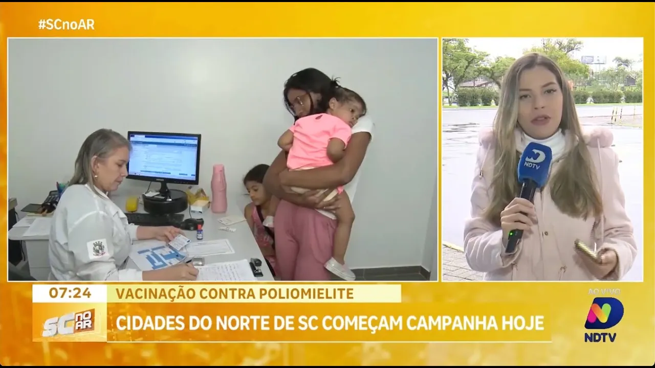 Vacinação contra poliomielite começa nas cidades do Norte de SC