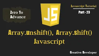 Array shift Array unshift Methods Javascript Javascript Tutorial