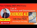 Exercise 4 3 Lec Homogeneous System Reflection of Matrices Encoding-Decoding 11th Class