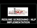Resume Screening TFIDFVectorizer KNearestNeighbour Python Machine Learning NLP tutorial
