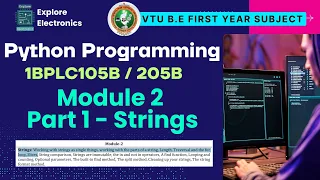 Module 2 Strings in python VTU 1st sem Python Programming