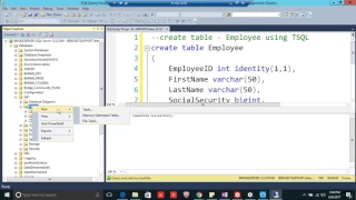 Creating Tables Using TSQL and GUI