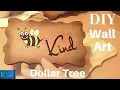 DIY Farmhouse Honey Bee Wall Art Dollar Tree SPRINGTIME Wood DIY FUN Inspirational Wall Art