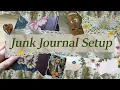 junk journal setup in a vintage six ring day runner planner