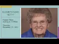 Betty Sand Funeral Mass