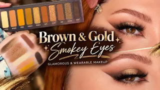 Brown & Gold Smokey Eyes ✨ | Glamorous & Wearable Makeup 🖤 Melissa Samways