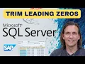 How to trim leadings zeros from an SAP extract using SQL Server with Billy Thomas ALLJOY Data
