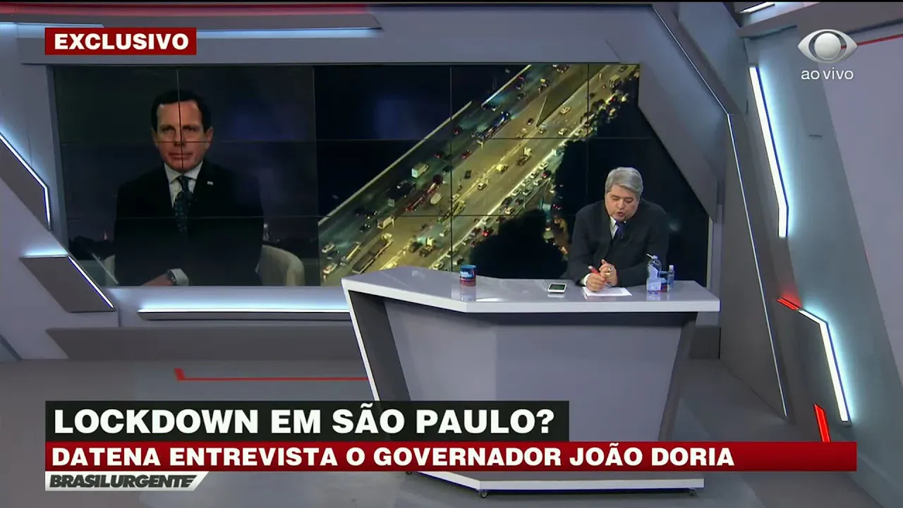Lockdown não está descartado em SP, diz Doria em entrevista a Datena
