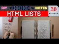 DIY CODE NOTES HTML LISTS JULSTUB