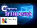 For Loop Example C PROGRAM CODEBLOCKS
