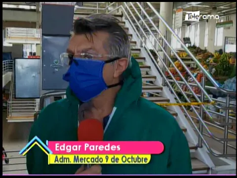 Mercado 9 de Octubre atiende bajo medidas de bioseguridad