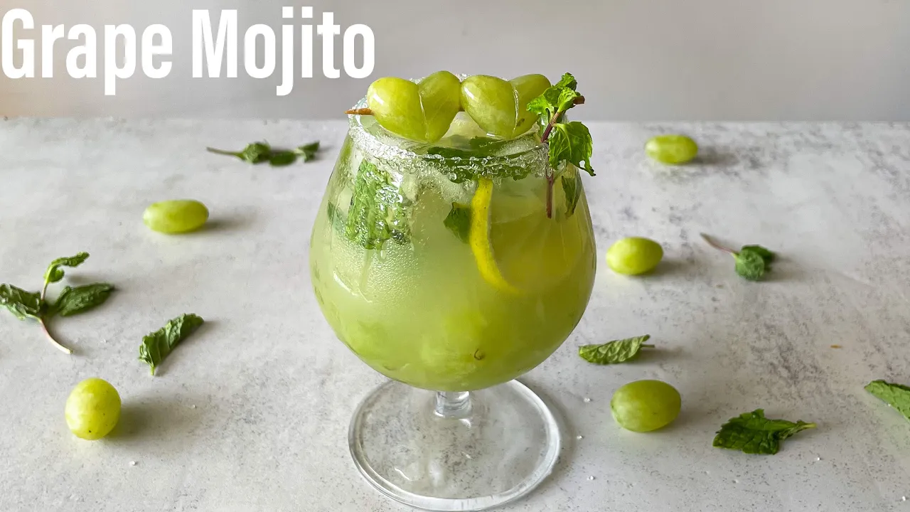 GRAPE MOJITO   Grapes Virgin mojito   green grapes cooler   grapes drink   summer drink   Best Bites