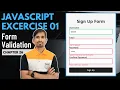 JAVASCRIPT Excercise 01 FORM VALIDATION Web Development Tutorial for Beginners Chapter 26