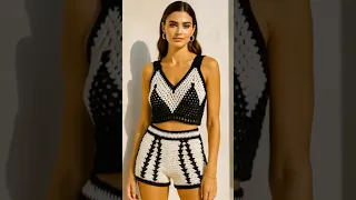 Top Summer 2025 Fashion Retro Crochet Set Fashiontrends Style Shorts Summer Fashion2025 