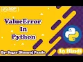 ValueError Exception Exception Handling In Python Python Tutorials in Hindi SDP Guruji