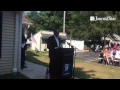 Mayor Jim Ardis speaks at the ribbon cutting for the new wing at the veterans home in south peoria