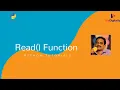 Read Function in Python Python built-in functions Python tutorials for beginners
