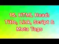 HTML Tutorial Title Script Link Meta Tags Web Development Tutorials