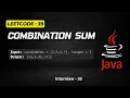 Combination Sum Leetcode 39 ZOHO Interview Java