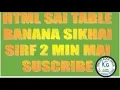 HOW TO MAKE MARK SHEET IN TABLE IN A HTML IN HINDI