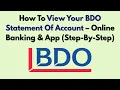 How To View Your BDO Statement Of Account - Online Banking App Step-By-Step