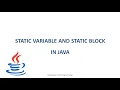 static variable and static block static keyword in java part 2