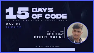 15 Days of Code Day 6 Python Warriors TUPLES