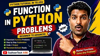 Python Functions Explained with Programs Beginner to Advanced Telugu