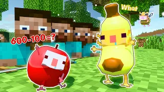 Banana🍌 & Apple🍎's Sercret Math Life Hack🤣[Minecraft CUTEST animation Compilation]