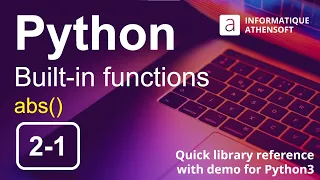 Python how to use abs built-in function quick library reference with demo 2-1