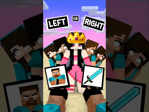 Help Girls Choose Left or Right #shorts #minecraft #queennevercry #helpherobrine #newupload