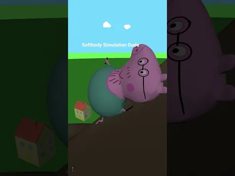 Peppa Pig family Falls Off a Cliff! #softbody #peppapig  😂🐷