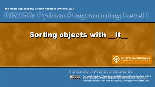 Python 08F - Sorting custom objects with