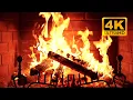 Cozy Fireplace 4K (12 HOURS). Fireplace with Crackling Fire Sounds. Fireplace Ambience