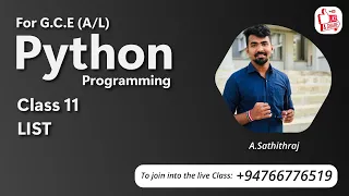 Python Class 11 LIST Tamil - for AL Students