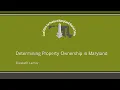 Determining Property Ownership in MD