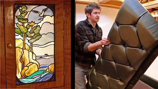 Below deck on Tally Ho – Upholstery and stained glass!