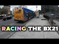 Racing The Bx21 Bus DUSTED by 1 HOUR Entire NYC Bus Route MTA Bus Race