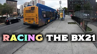 Racing The Bx21 Bus DUSTED by 1 HOUR Entire NYC Bus Route MTA Bus Race