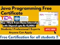 Java Programming Free Certification Work from Home Internship with Stipend upto 15 000