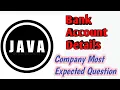 Bank Account Details Complete Java Program