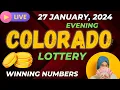 Colorado Evening Lottery Results For - 27 Jan 2024